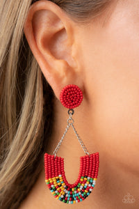 Paparazzi Make it RAINBOW - Red Multi Earring