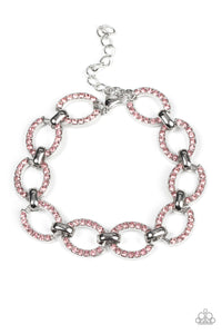 Date Night Debonair - Pink Rhinestone Bracelet Paparazzi