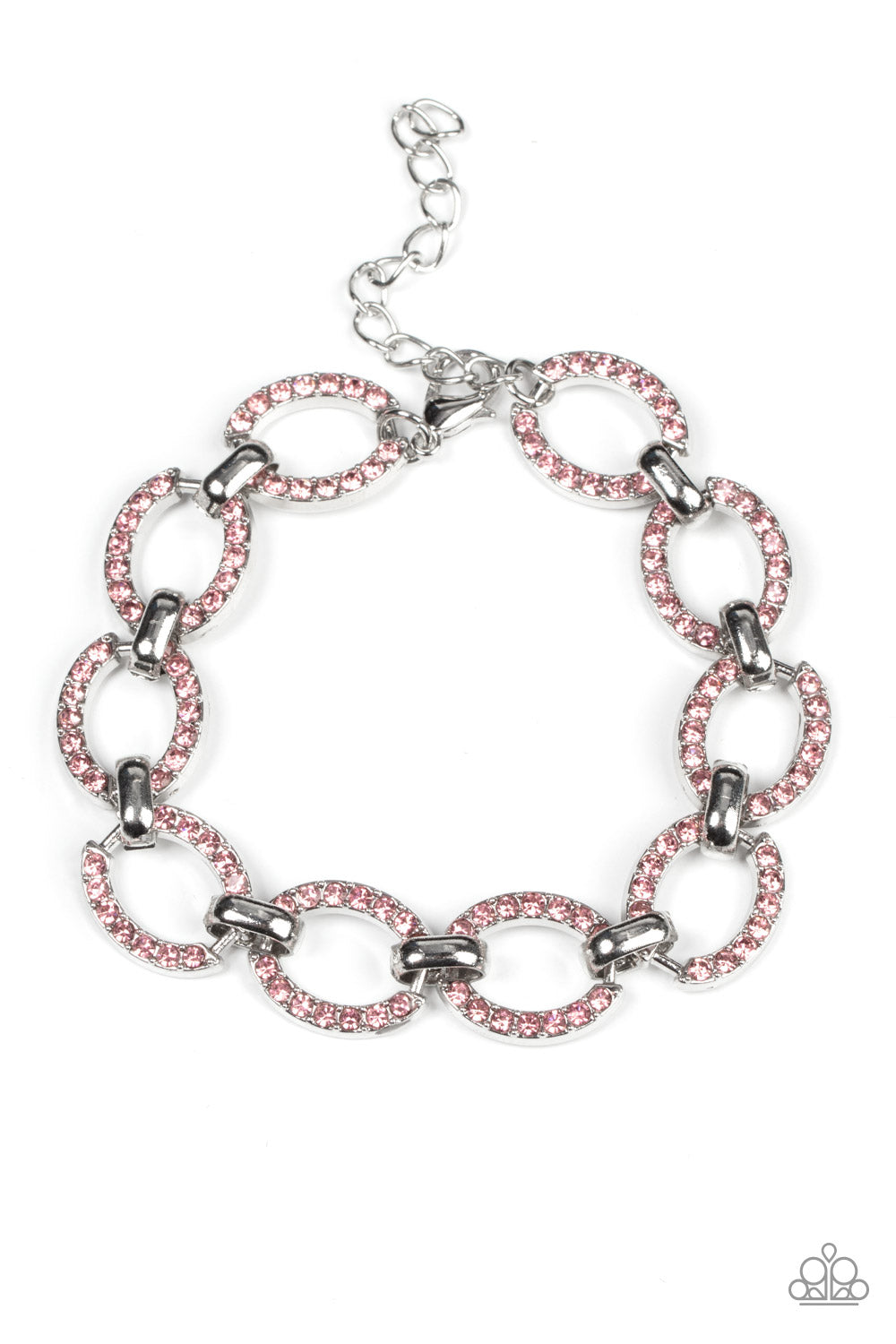 Date Night Debonair - Pink Rhinestone Bracelet Paparazzi