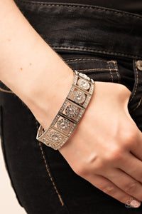 Paparazzi Ultra Upscale - White Rhinestone Bracelet