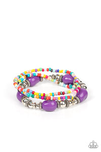 Confidently Crafty - Purple Multi Bracelet Paparazzi