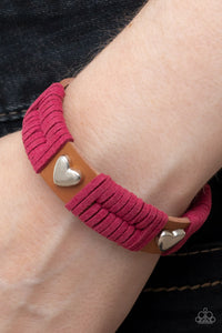 Lusting for Wanderlust - Pink Leather Bracelet Paparazzi