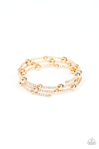 Paparazzi Spontaneous Shimmer - Gold Coil Bracelet