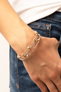 Paparazzi Spontaneous Shimmer - Gold Coil Bracelet