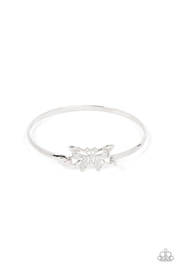 Paparazzi Did I FLUTTER? - Silver Bangle Bracelet