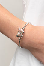 Load image into Gallery viewer, Paparazzi Did I FLUTTER? - Silver Bangle Bracelet
