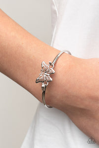 Paparazzi Did I FLUTTER? - Silver Bangle Bracelet