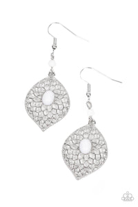 Paparazzi Perky Perennial - White Earring