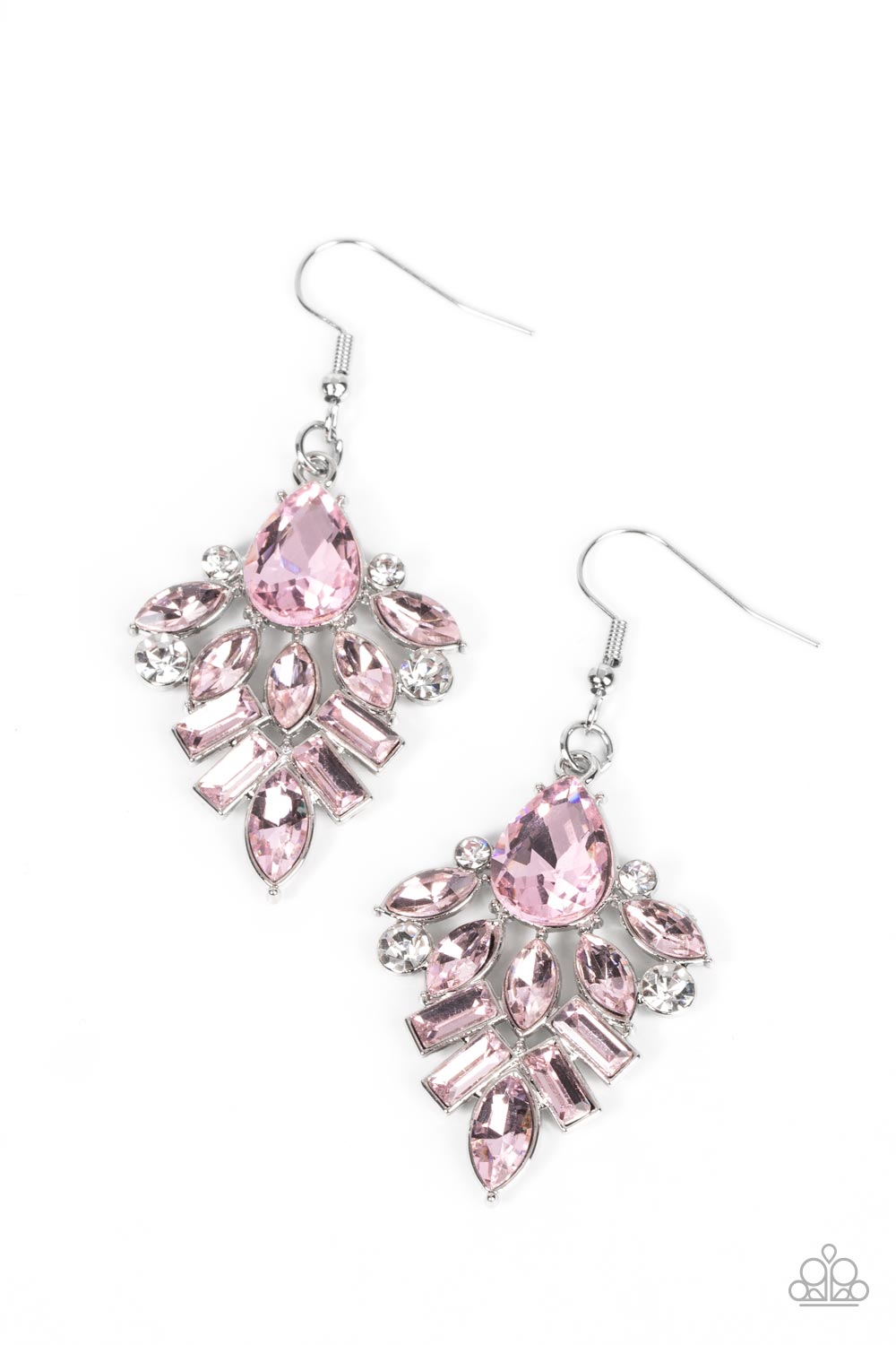 Paparazzi Stellar-escent Elegance - Pink Rhinestone Earring