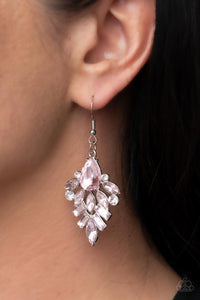 Paparazzi Stellar-escent Elegance - Pink Rhinestone Earring