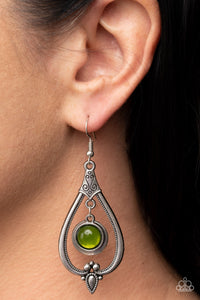 Paparazzi Ethereal Emblem - Green Earring