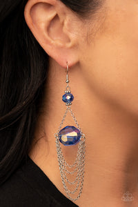 Paparazzi Ethereally Extravagant - Blue Iridescent Earring