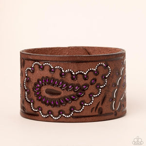 Paparazzi Paisley Pioneer - Purple Leather Band