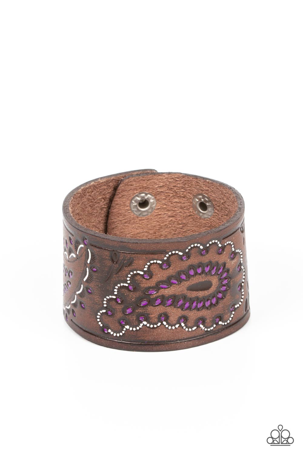 Paparazzi Paisley Pioneer - Purple Leather Band