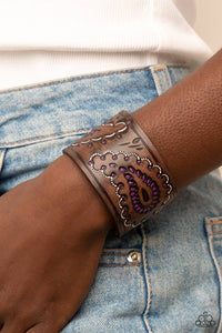 Paparazzi Paisley Pioneer - Purple Leather Band