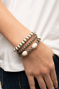 Take by SANDSTORM - White Stone Bracelet Paparazzi