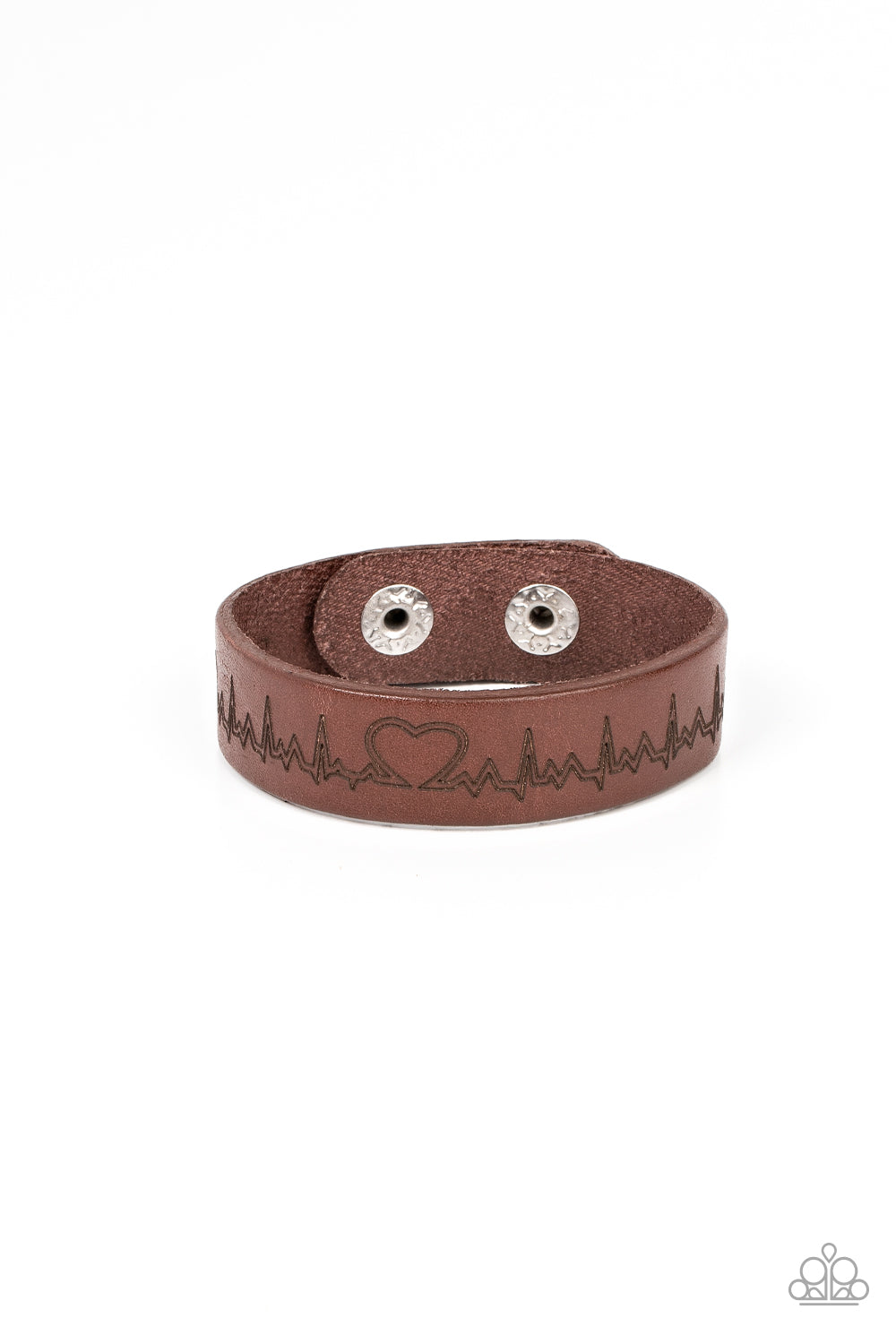 Haute Heartbeat - Brown Leather Bracelet Paparazzi