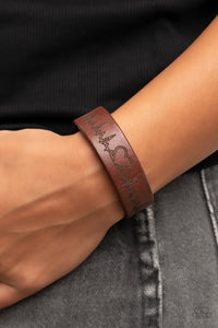 Haute Heartbeat - Brown Leather Bracelet Paparazzi