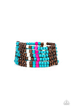 Load image into Gallery viewer, Dive into Maldives - Blue Multi Wood Bracelet Paparazzi
