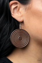 Load image into Gallery viewer, Paparazzi Caribbean Cymbal - Brown Wood Earring
