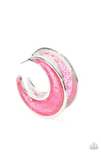 Load image into Gallery viewer, Charismatically Curvy - Pink Hoop Earring Paparazzi
