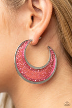 Load image into Gallery viewer, Charismatically Curvy - Pink Hoop Earring Paparazzi
