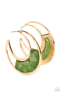 Paparazzi Contemporary Curves - Green Earring