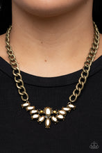 Load image into Gallery viewer, Paparazzi Come at Me - Brass Rhinestone Necklace

