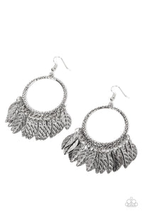 Paparazzi FOWL Tempered - Silver Earring