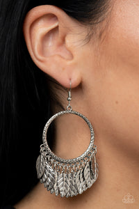 Paparazzi FOWL Tempered - Silver Earring