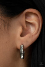 Load image into Gallery viewer, Small Town Twinkle - Black Hoop Earring Paparazzi
