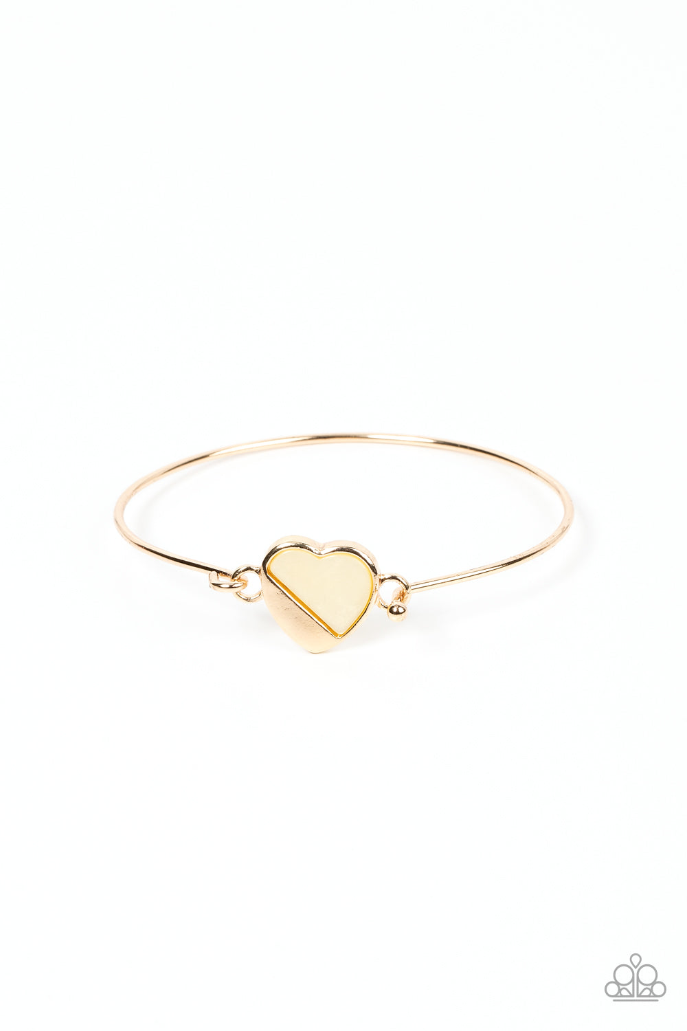 Hidden Intentions - Gold Heart Bracelet Paparazzi