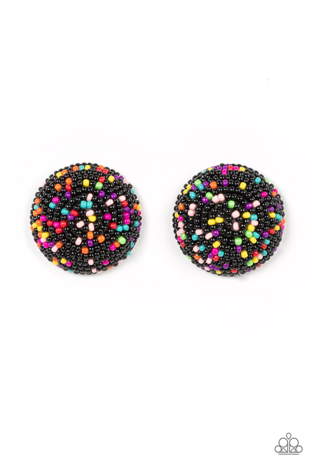 Kaleidoscope Sky - Black Post Earring Paparazzi