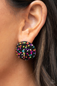 Kaleidoscope Sky - Black Post Earring Paparazzi