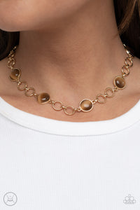 Dreamy Distractions - Brown Moonstone Necklace Paparazzi