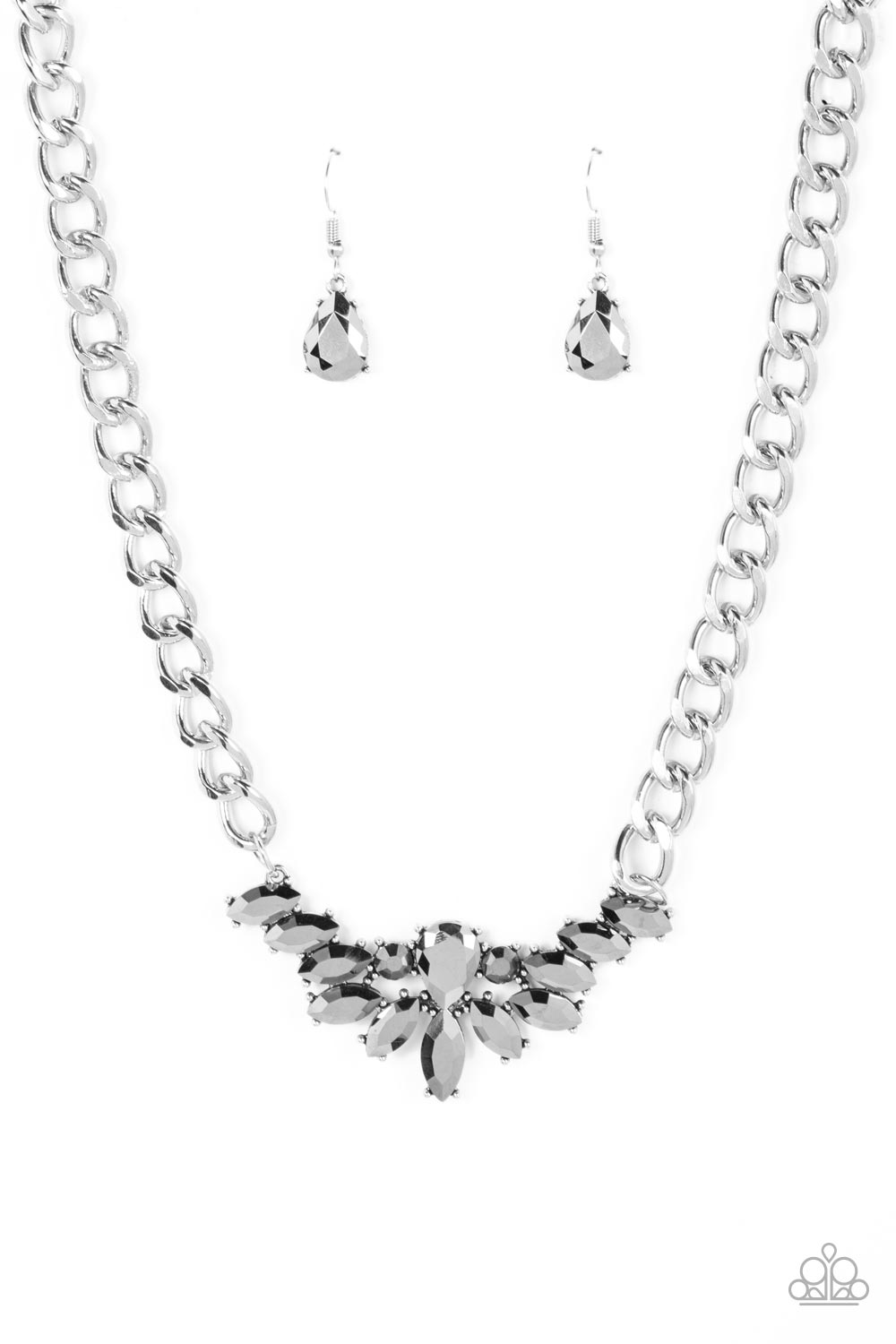 Come at Me - Silver Hematite Necklace Paparazzi