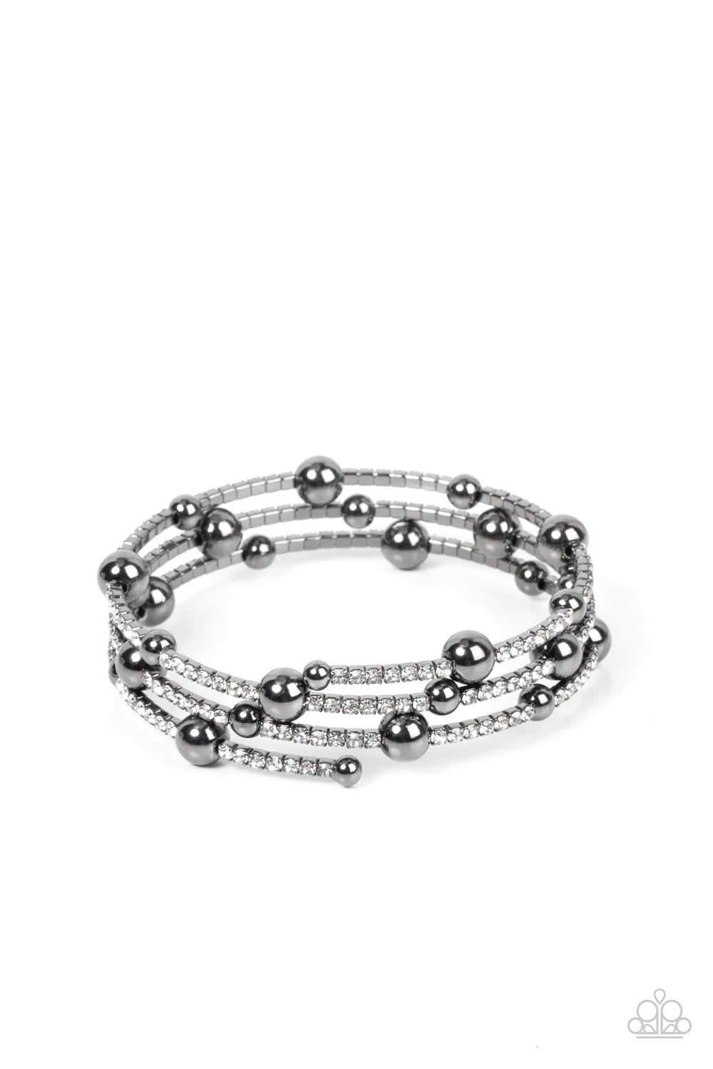 Paparazzi Spontaneous Shimmer - Black Rhinestone Bracelet