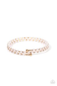 Paparazzi Regal Wraparound - Gold Pearl Bracelet