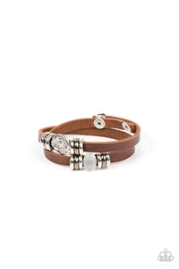 Paparazzi All Willy-Nilly - Silver Moonstone Leather Bracelet