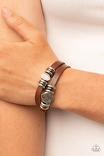 Load image into Gallery viewer, Paparazzi All Willy-Nilly - Silver Moonstone Leather Bracelet
