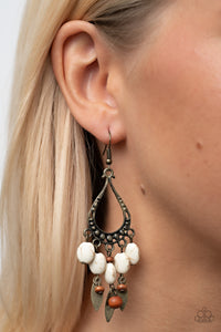 Paparazzi Adobe Air - Brass Earring