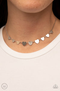 Dainty Desire - Silver Heart Necklace Paparazzi