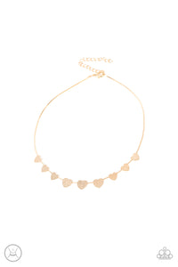 Dainty Desire - Gold Heart Necklace Paparazzi