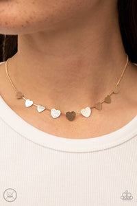 Dainty Desire - Gold Heart Necklace Paparazzi