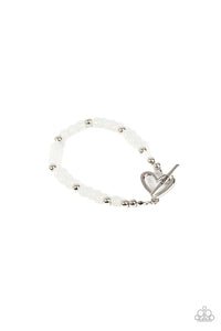 Paparazzi Following My Heart - White Heart Bracelet