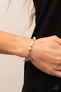 Paparazzi Following My Heart - White Heart Bracelet