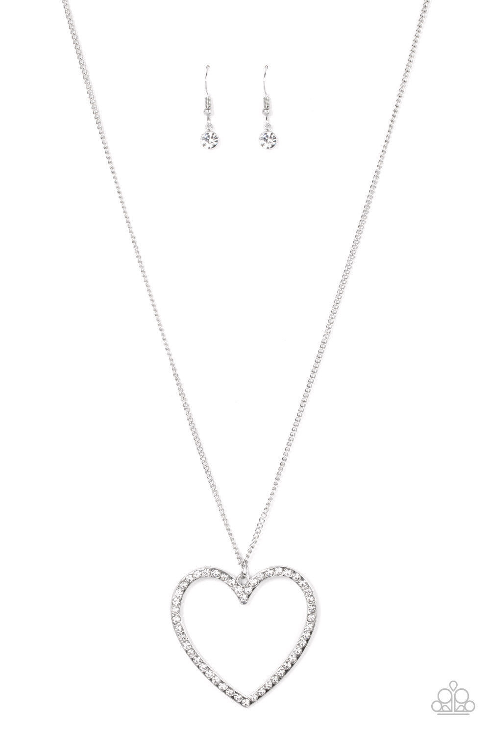 Paparazzi Va-Va-VALENTINE - White Heart Necklace