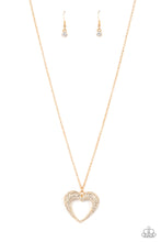 Load image into Gallery viewer, Cupid Charisma - Gold Heart Necklace Paparazzi
