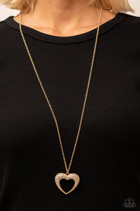 Cupid Charisma - Gold Heart Necklace Paparazzi