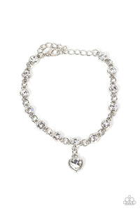 Truly Lovely - White Heart Bracelet Paparazzi